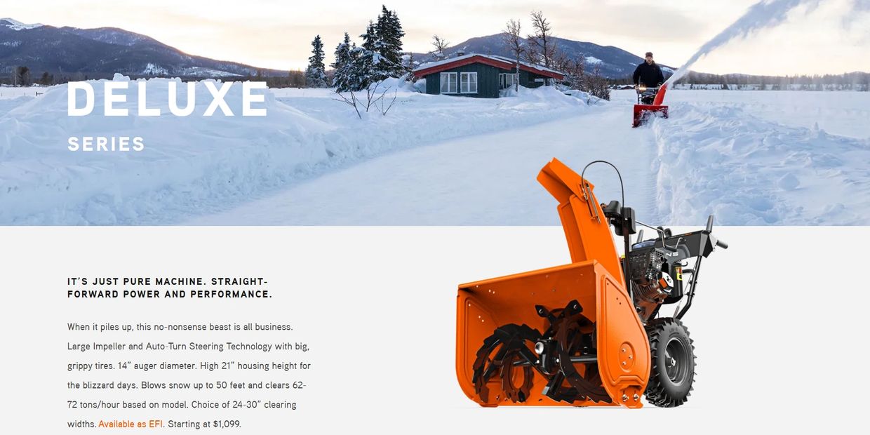 Bylers Engine & Repair Ariens Deluxe Series, Snow Blowers